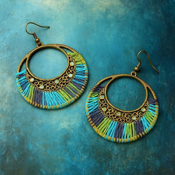 🆕️Handcrafted Boho Chic Style Colorful Summer Colorful Trendy Fashion Earrings - Picture 4 of 9